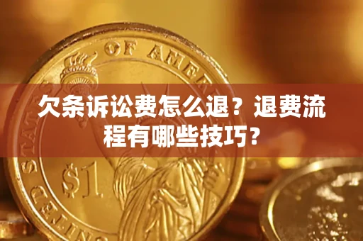 济南欠条诉讼费怎么退？退费流程有哪些技巧？