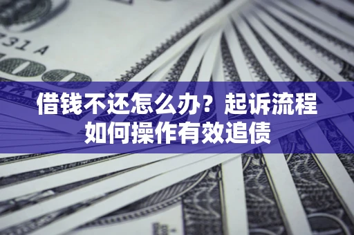 济南借钱不还怎么办？起诉流程如何操作有效追债