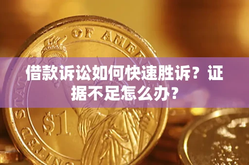 济南借款诉讼如何快速胜诉？证据不足怎么办？
